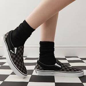 Classic Slip On sneakers in black and grey checkerboard